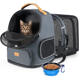 Morpilot Expandable Cat Carrier Backpack for Small Dogs & Cats Up to 12lbs