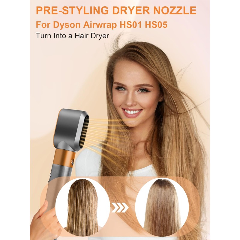 ZEPHBLOW Pre-Styling Dryer Attachment for Dyson Airwrap HS01/HS05, Pre-Shaped Nozzle