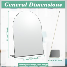 Colingmill 8 Pcs Counter Top Desk Mirror 7 x 9 Inch Freestanding Makeup Mirror for Desk Acrylic Mirror Arch Single Sided Vanity Mirror for Table Office Home Bathroom Bedroom Dorm