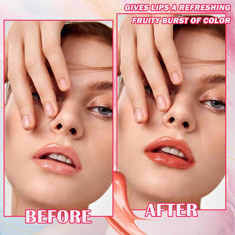 6 Colors Lip Tint Stain Set,Mini Liquid Lipstick Moisturizing Long