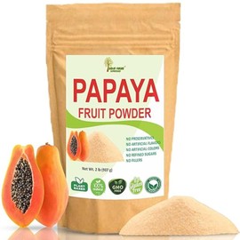 Indus Farms All Natural Papaya Whole Fruit Powder, 2 LB, Nutritious Ingredient for Smoothies, Yogurts, Baked Goods, Marinades, Papain Food Tenderizer, GMO-Free