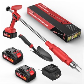 SundpeyPRO SundpeyPRO Electric Weed Puller Tool - 3 Claw Steel Head Stand Up Long Handle Weed Puller With 2 x 4.0Ah Battery & Charger & Small Shovel Versatile Garden Tools For Dandelion Lawn Flower Beds Yard