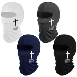 Shyyween 4 Pcs Christian Balaclava Cross Ski Mask Full Face Mask Cover Faith Shiesty Jesus Graphic Face Cover for Men Women (Combination)