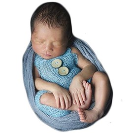 Vemonllas Luxury Fashion Unisex Newborn Baby Girl Boy Outfits Photography Props Rompers (Blue)