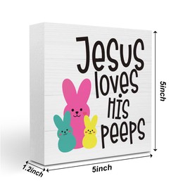 Easter Decor Indoor Easter Party Jesus Decorations Farmhouse Easter Peeps Bunny Rabbit Egg Sign for Home Bathroom Room Badroom Table Mantle Office Dessk Decor