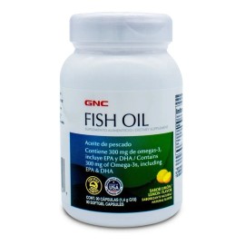 Aceite De Pescado Omega 3 - Gnc Fish Oil Epa Dha 90 Capsulas Sabor Limón