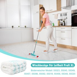 Set of 4 Mop Covers Accessories for Leifheit Profi XL Micro Duo / Profi XL Cotton Plus, Microfibre Cleaning Cloths, Floor Mop Replacement Cover for All Hard Floors