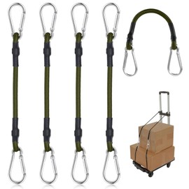 Pack of 4 8 mm Tensioning Elastic Straps with Carabiner, Elastic Straps with Carabiner, 30 cm Tension Rubber, Luggage Hook, Strap with Carabiner, Carabiner with Strap, Luggage Bungee Cable, Cord with
