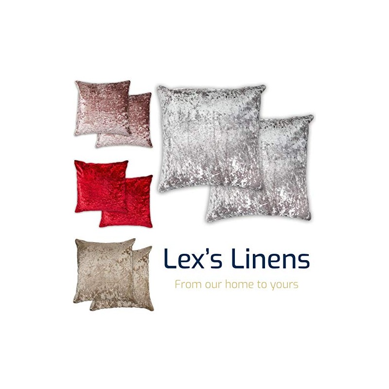 Lex's Linens Pack of 4 Crushed Velvet Silver Cushion Covers