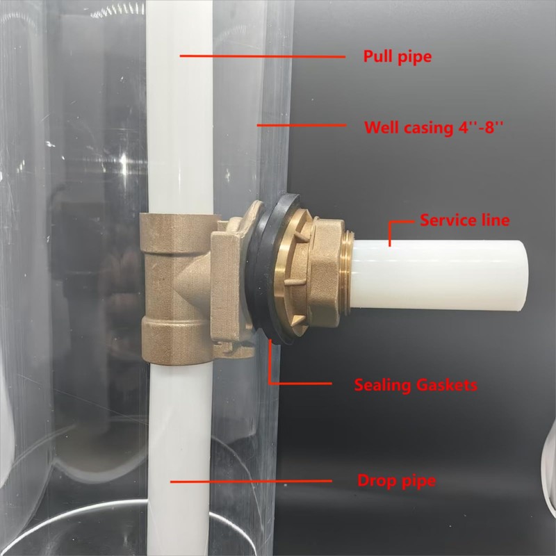 Brass Pitless Adapter For Submersible Well Pump 1-1/4" ",Fits Well