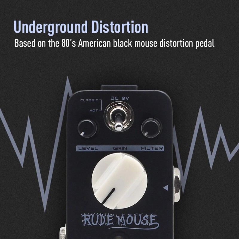 SONICAKE Rude Mouse True Bypass Underground Overdrive Distortion Pedals +9V