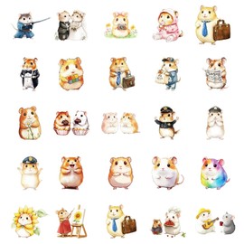 fashion cell phone stickers waterproof stickers 50 sheets stickers set stickers stickers DIY decorations note stickers videos classmates gifts birthday gifts office supplies stickers (working hamster)