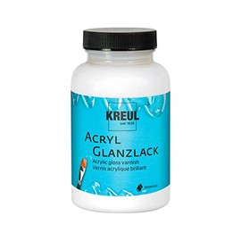 KREUL 79413 Acrylic Gloss Paint, Water-based, 275 ml Glass, Glossy Transparent, Protective and Coating Paint for Dried Painting, Conditionally Weather-Resistant, Saliva-Resistant