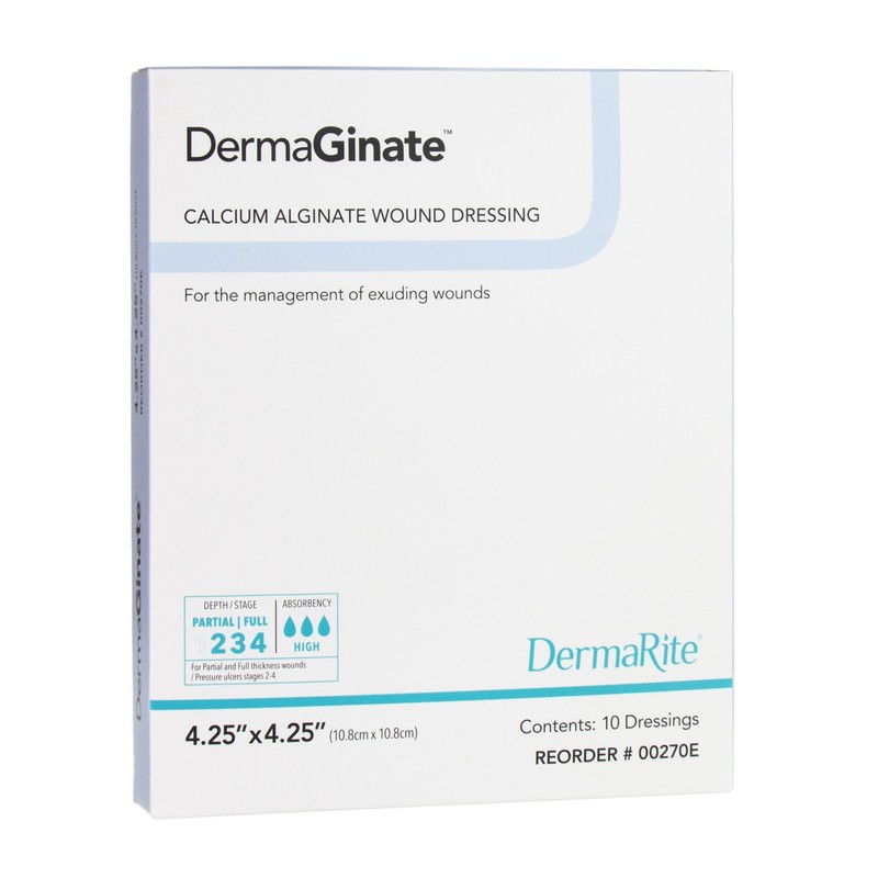 DermaRite's DermaGinate, Calcium Alginate Wound Care Dressing - Sterile, Highly