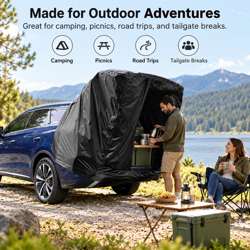 Car Rear Tent for Camping & Picnic – 600D Oxford