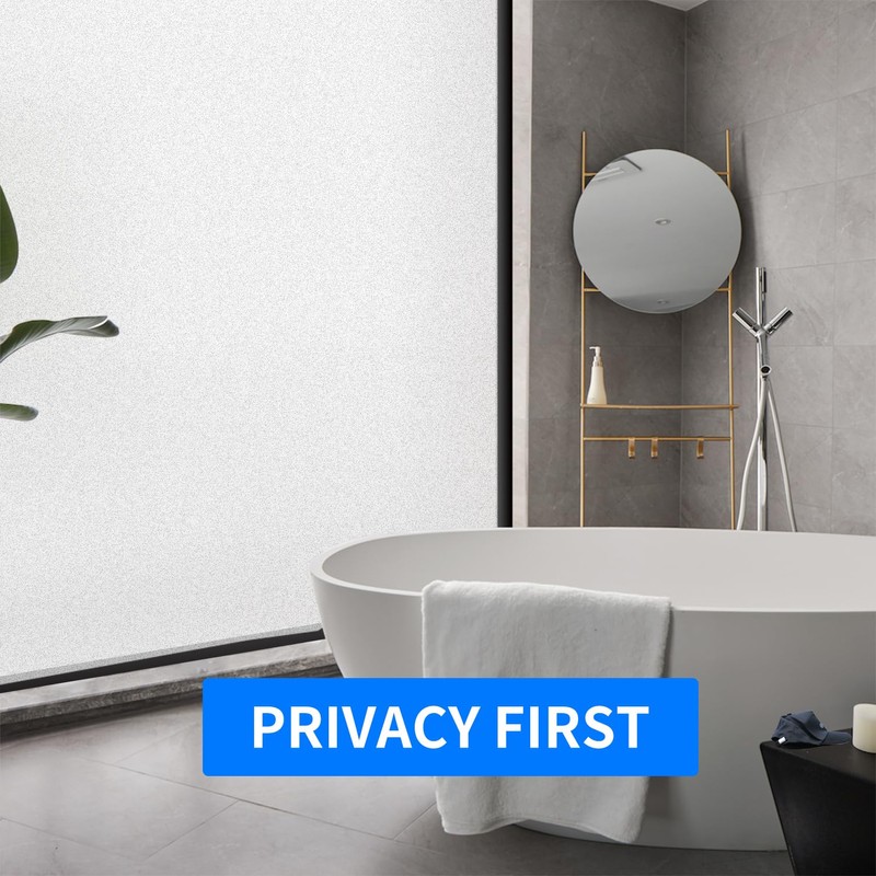 DERZGAO Window Privacy Film with Installation Tools, Static Cling, Anti