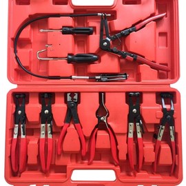 Tools Hose Clamp Plier Set, 9pcs Flexible Hose Clamp Pliers Wire Long Reach Pliers Set Car Repairs Hose Clamp Kit Removal Hand Tools Auto Vehicle Tools Pincers