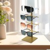 KDYZS+ 4 Tier Sunglass Display Stand, Sunglasses Organizer, Titanium Brushed
