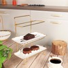 LIUYWYHCF Three-Tier Ceramic Plate Rack - Foldable Gold Plate Rack