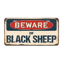 SignMission Beware of Black Sheep Aluminum License Plate | License Plate 12" X 6" Fits Any Car, Truck, SUV, RV, or Trailer | Made in The USA