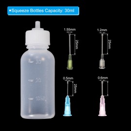 PATIKIL 1 Oz Precision Applicator Bottles, 16Pcs 30ml Needle Tip Squeeze Bottle Small Squeeze Bottles Mini Needle Bottle Caps for Gun Oil Glue DIY Air Craft Tie Dye Acrylic Paint