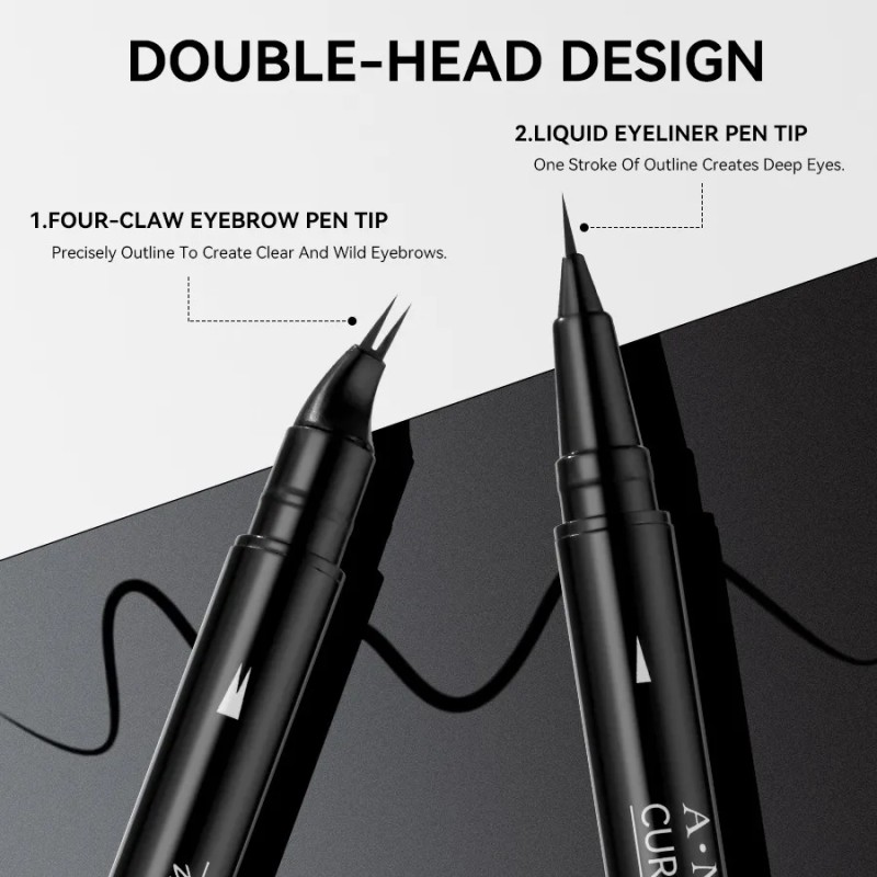 2 En 1 Delineador De Ojos & Lapiz Cejas 3d
