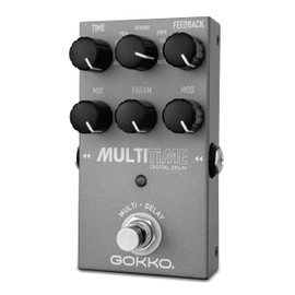 GK-72 Multitime Multi-Delay Guitar Pedal - 11 Delay Modes (Digital, Analog, Tape, Reverse, Lo-Fi, Dual, Duck, Tremolo, Ice, Pattern) - Stereo Effects, 9V DC/USB Power
