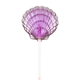 Sparko Sweets Clam Shell Lollipops, Purple, Grape Flavor, 12 Count, Handcrafted in USA – Perfect for Mermaid Parties, Ariel-Themed Events, and Beach Party Favors