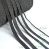 1Roll(100meters) 6mm Wide Black Polyester Elastic Cord Flat Braided Rubber