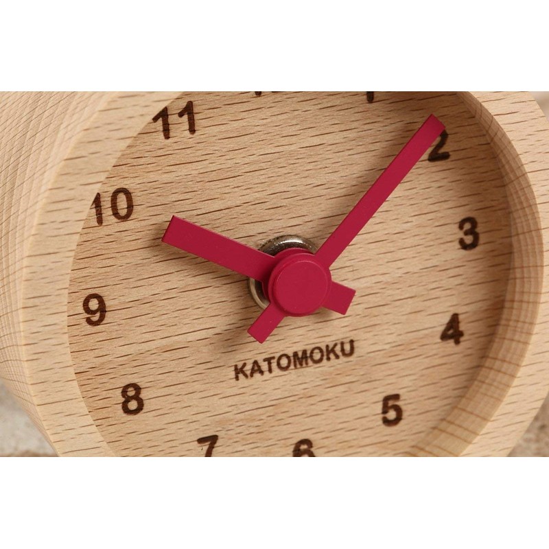 KATOMOKU Mini Clock Round Red Tree Beach km-26