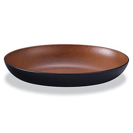 Mitani M16958-4 Yamanaka Lacquerware Natural Keyaki Heathered Oval Plate, Black & Brown
