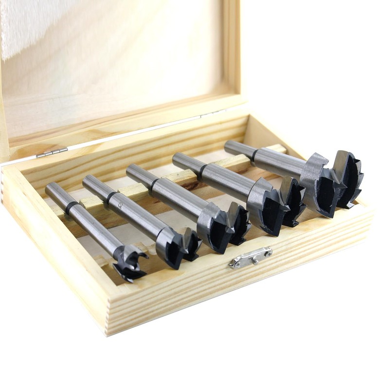GLRYD 5-Piece Forstner Drill Bit Set for Wood, Diameter 15/20/25/30/35