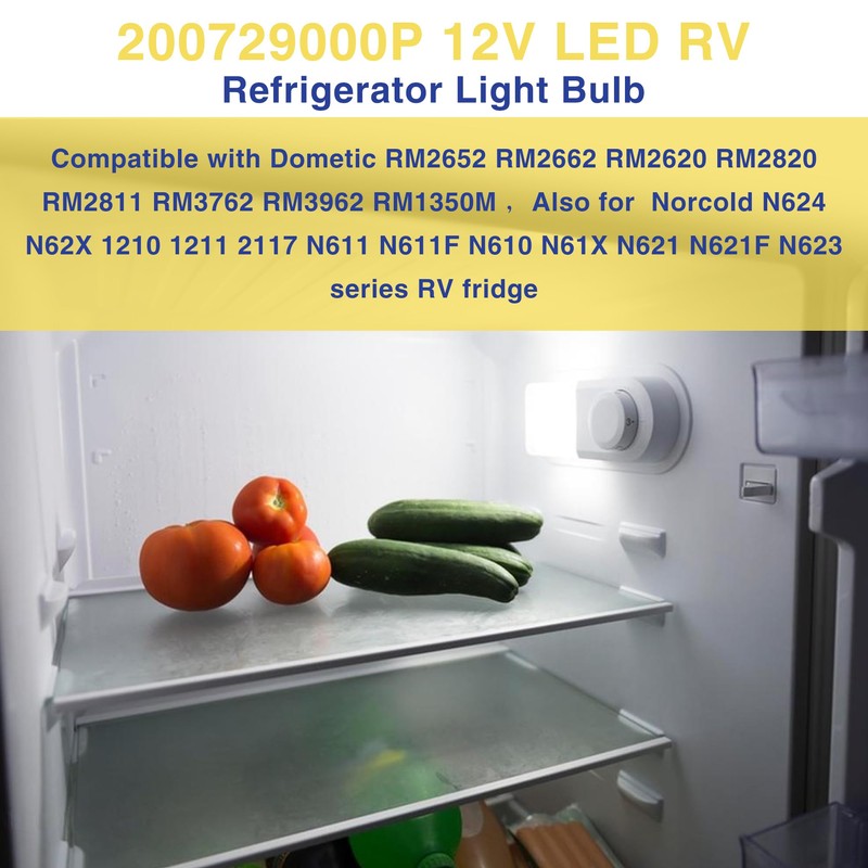 PWEOW 200729000P RV Refrigerator 12V LED Light Bulb for Dometic
