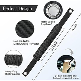 LALOCAPEYO 4 PCS Ford Bronco Grab Handles, 4 Pack Automotive Paracord Roll Bar Grab Handles for 2021 2022 2023 2024 2/4 Door Bronco Handles (Black)