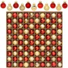 100 Pcs Mini Christmas Ball Ornaments Set, 1.18'' Red and