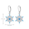 Snowflake Earrings for Women Sterling Silver Christmas Earrings Blue Snowflake