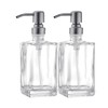ICREEH Glass Soap Dispenser Set, Stainless Steel Pump & Clear