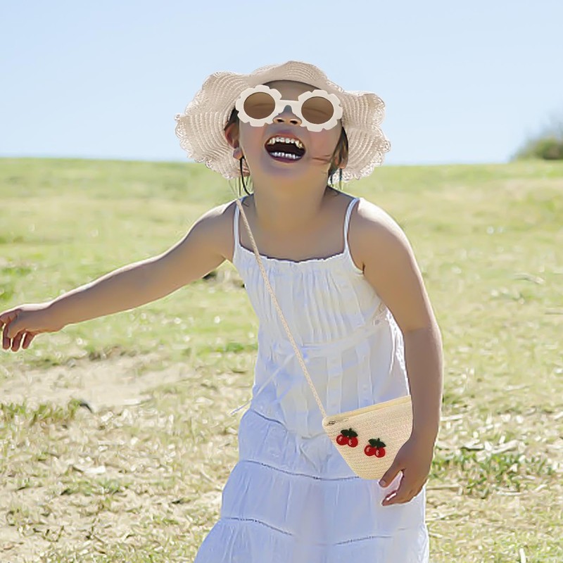 EPCDBBRT 1 Children's Straw Hat with 1 Straw Bag, 1