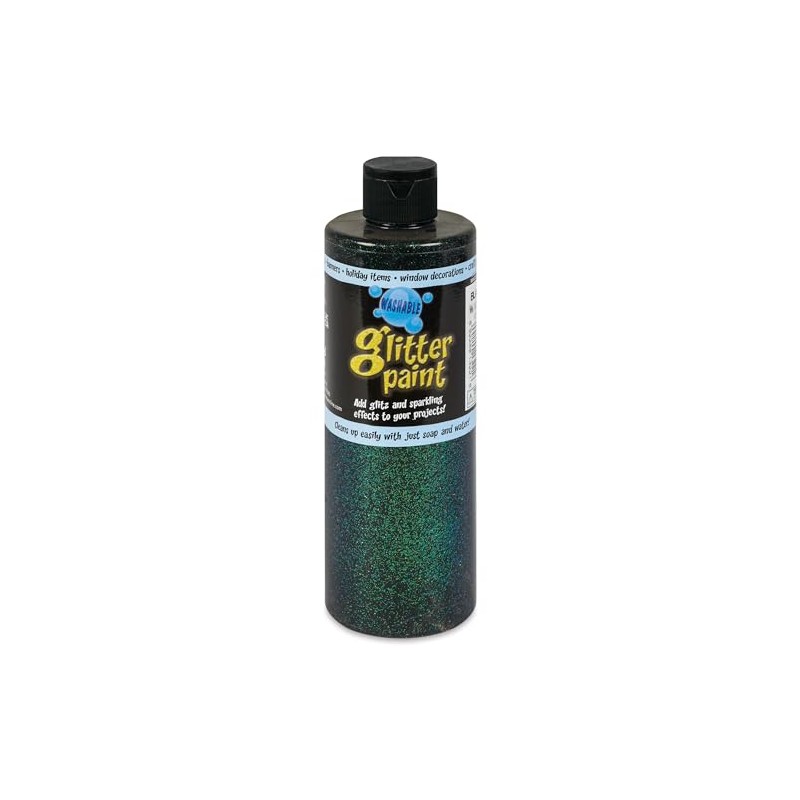 Chroma Glitter Tempera Paint - Black Glitter, 16 oz