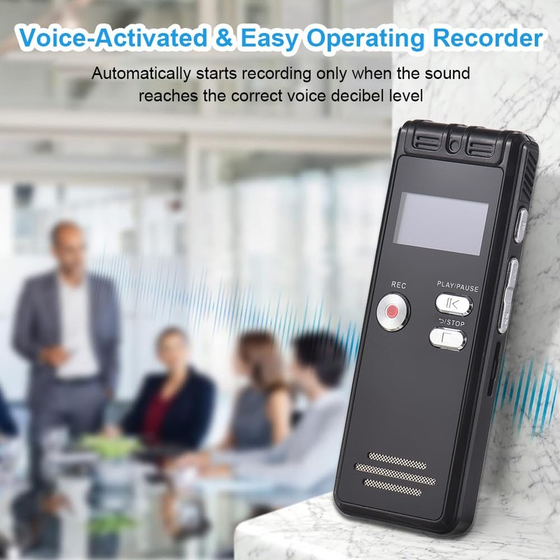 Docooler Digital Voice Recorder, 32GB Voice Activated Recorder with Noise