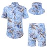 MCEDAR Men's Hawaiian Shirt and Short 2 Piece Vacation Outfits