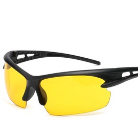 1Pcs Outdoor Riding Glasses, Fashion Arc Light Sunglasses Dustproof Windproof Safety Sunglass for Outdoor Activity Sport Eyewear Yellow