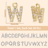 26PCS Rhinestones A-Z Alphabet Letter Charms 18K Gold Filled Initial