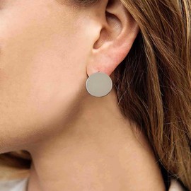 Allereya Vintage Coin Disc Stud Earrings Gold Circle Earrings Round Coin Earrings Minimal Stud Earrings Jewelry for Women and Girls