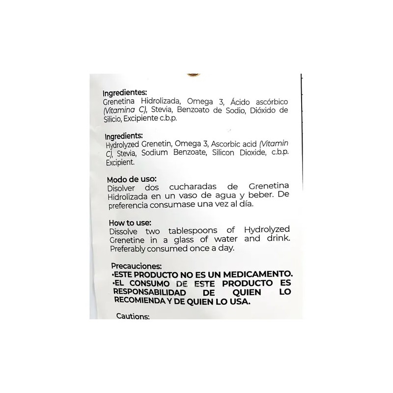 Pretty Bee Grenetina Hidrolizada Premium Sabor Natural 250 Grs