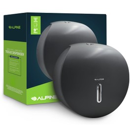 Alpine Commercial Toilet Paper Dispenser - Jumbo Toilet Paper Dispenser, Commercial Toilet Paper Holder Wall Mount, Industrial Toilet Paper Holder with Key (Gray)