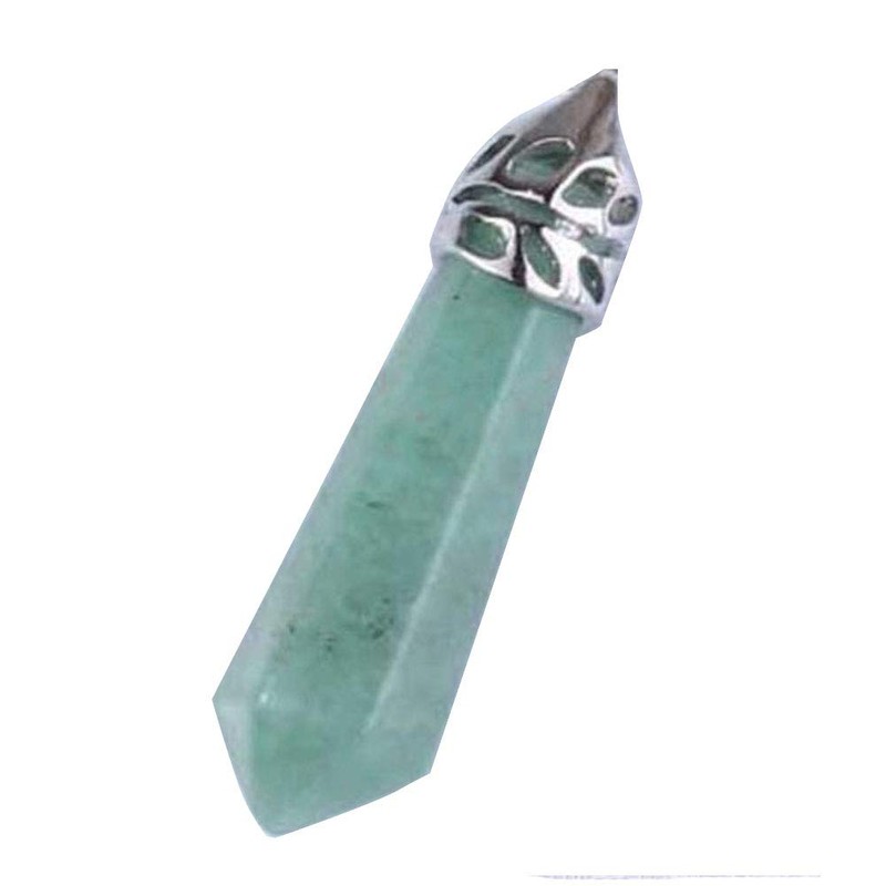 ISUI HP0263 Hexagon Pillar Double Sword Point Power Stone Pendant