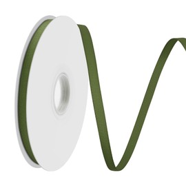 Lrybbon Double Face Moss Grosgrain Ribbon for Gift Wrapping 1/4 inch×50 Yards Ribbon Ideal for Sewing Weddings Hair Bow Flower Bouquet Crafts Floral Arrangements