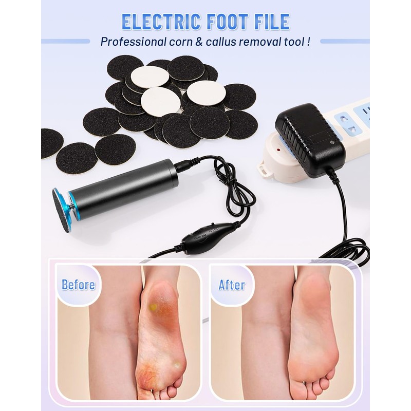 FSA&HSA Professional Electric Foot File, Callus Remover for Feet
