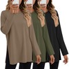 Huukeay 3 Pack Oversized Long Sleeve Shirts for Women Cotton